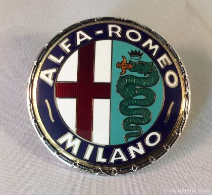 Emblem alfa romeo milano d55 mm enamelled front