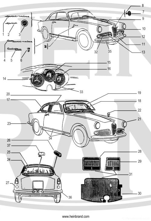 Alfa Romeo Giulietta Sprint Body Sprint exterior parts Hein Brand